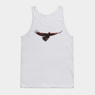 Wedge-tailed Eagle with full wingspan, Beautiful Australian raptor illustration. Bird lovers gift Tank Top